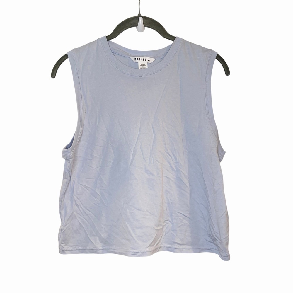 Athleta S True Cotton Tank Gossamer Blue Small